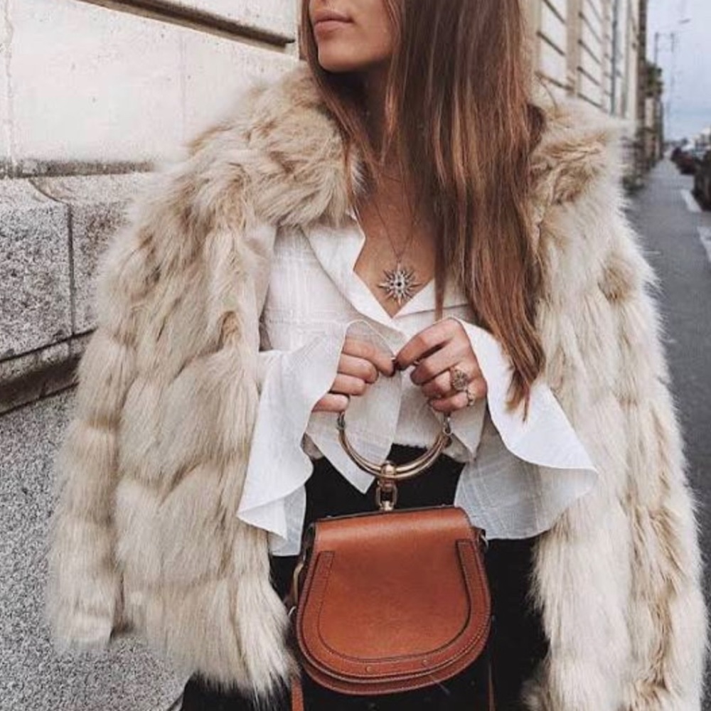 Zara faux fur short coat
